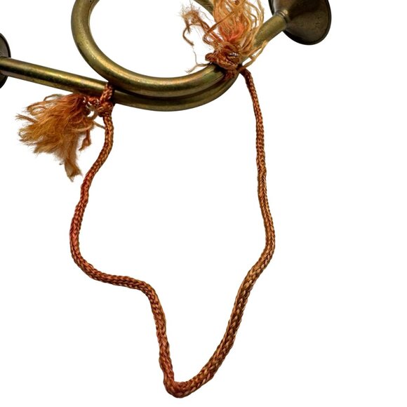 Vintage Brass Miniature French Horn Ornament With Decorative Tassels - Picture 6 of 7